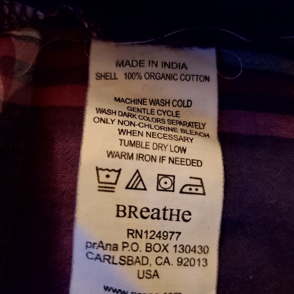 Prana Women's Purple Plaid Shirt size small - Picture 6 of 6